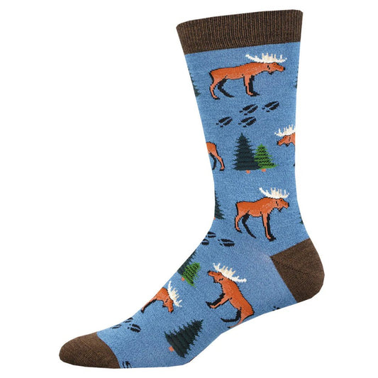 Moose Tracks | Bamboo | Men's | Blue Heather - socks - Socksmith