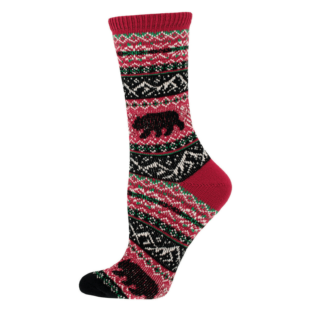 Mountain Life | Women | Red - socks - Socksmith