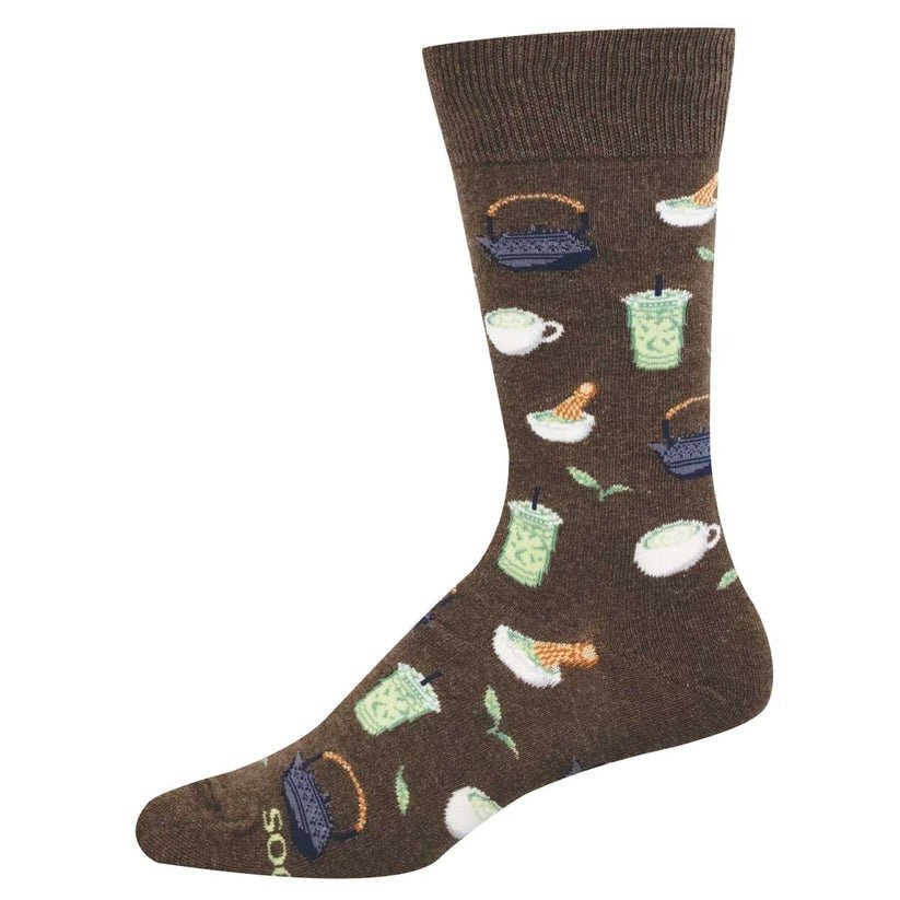 Mucho Matcha | Men | Brown Heather - socks - Socksmith