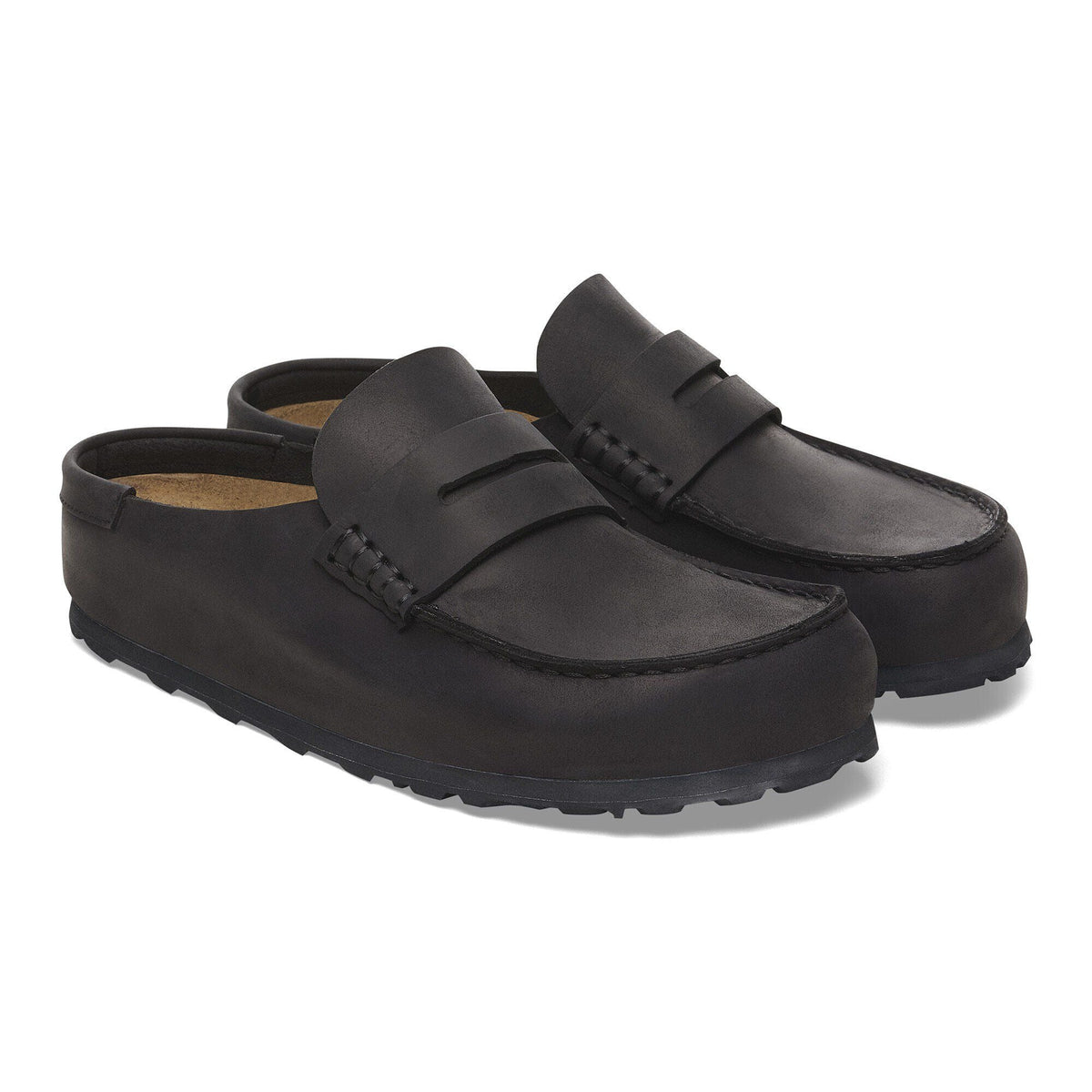 Birkenstock Black Leather Slip-On Loafers Birkenstock Napoli Black Leather Loafer 42/9 (narrow/regular  main image 3