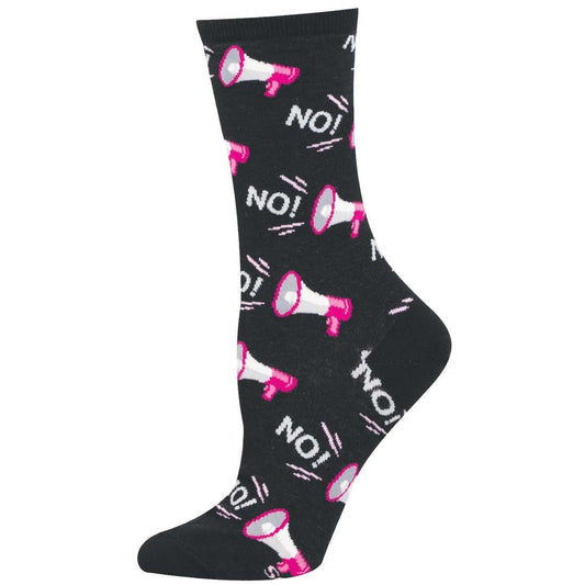 No (Say It Loud) | Women | Black - socks - Socksmith