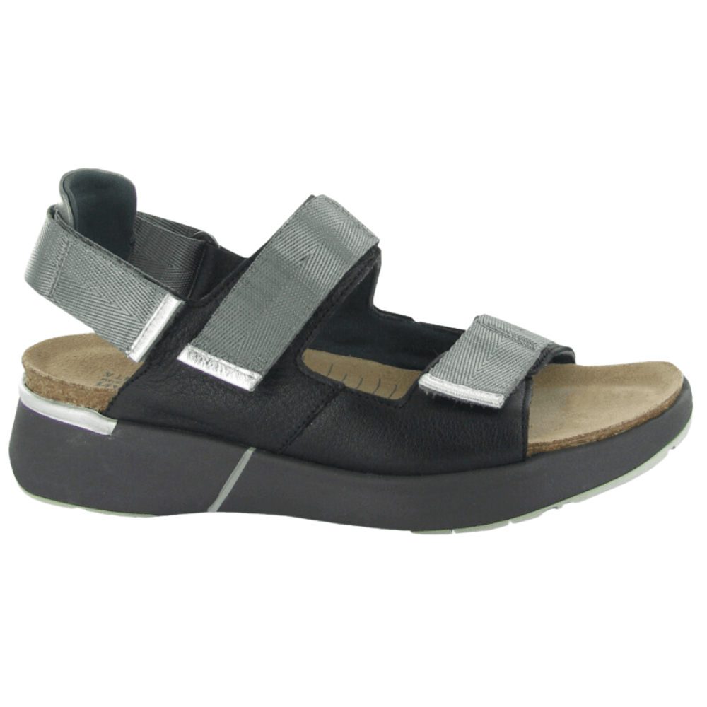 Odyssey | Leather | Black/Silver - Sandals - Naot