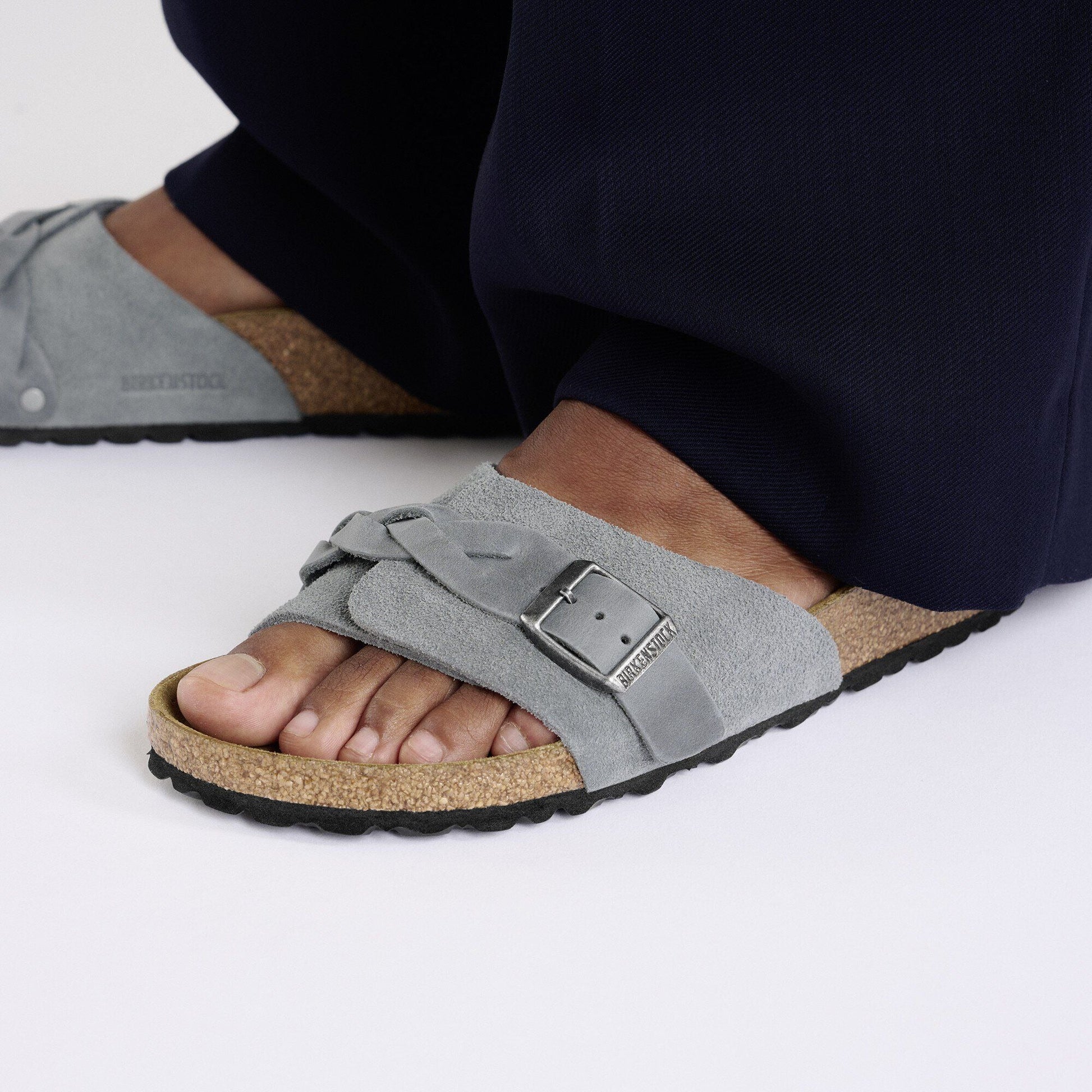 Oita Braid | Suede | Basalt Gray - Sandals - Birkenstock