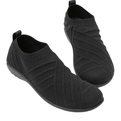 Okahu | Vegan | Sparkle Knit | Black/Silver - shoe - Naot