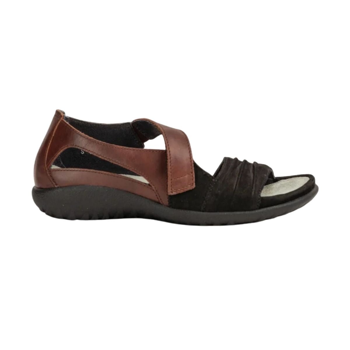 Papaki | Nubuck/Leather | Black/Cinnamon - sandals - Naot