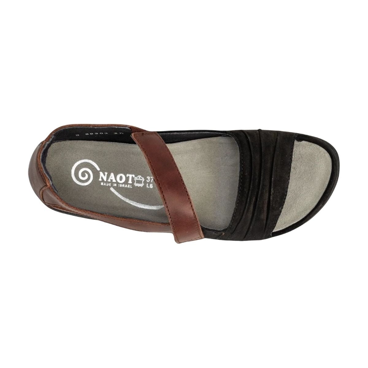 Papaki | Nubuck/Leather | Black/Cinnamon - sandals - Naot