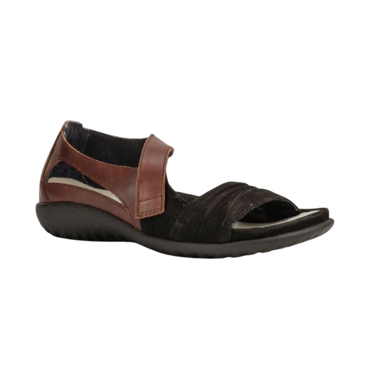 Papaki | Nubuck/Leather | Black/Cinnamon - sandals - Naot