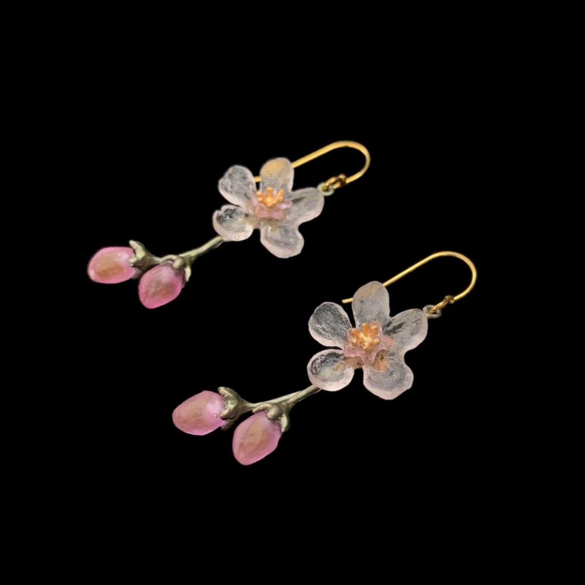 Peach Blossom Drop Wire Earrings - Jewelry - MICHAEL MICHAUD