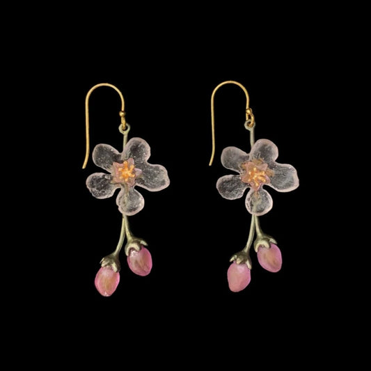 Peach Blossom Drop Wire Earrings - Jewelry - MICHAEL MICHAUD