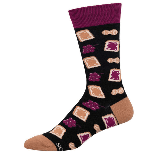 Peanut Butter Jelly Time | Men | Black - Socks - Socksmith