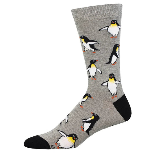 Penguin Personality | Bamboo | Men's | Gray Heather - Socks - Socksmith