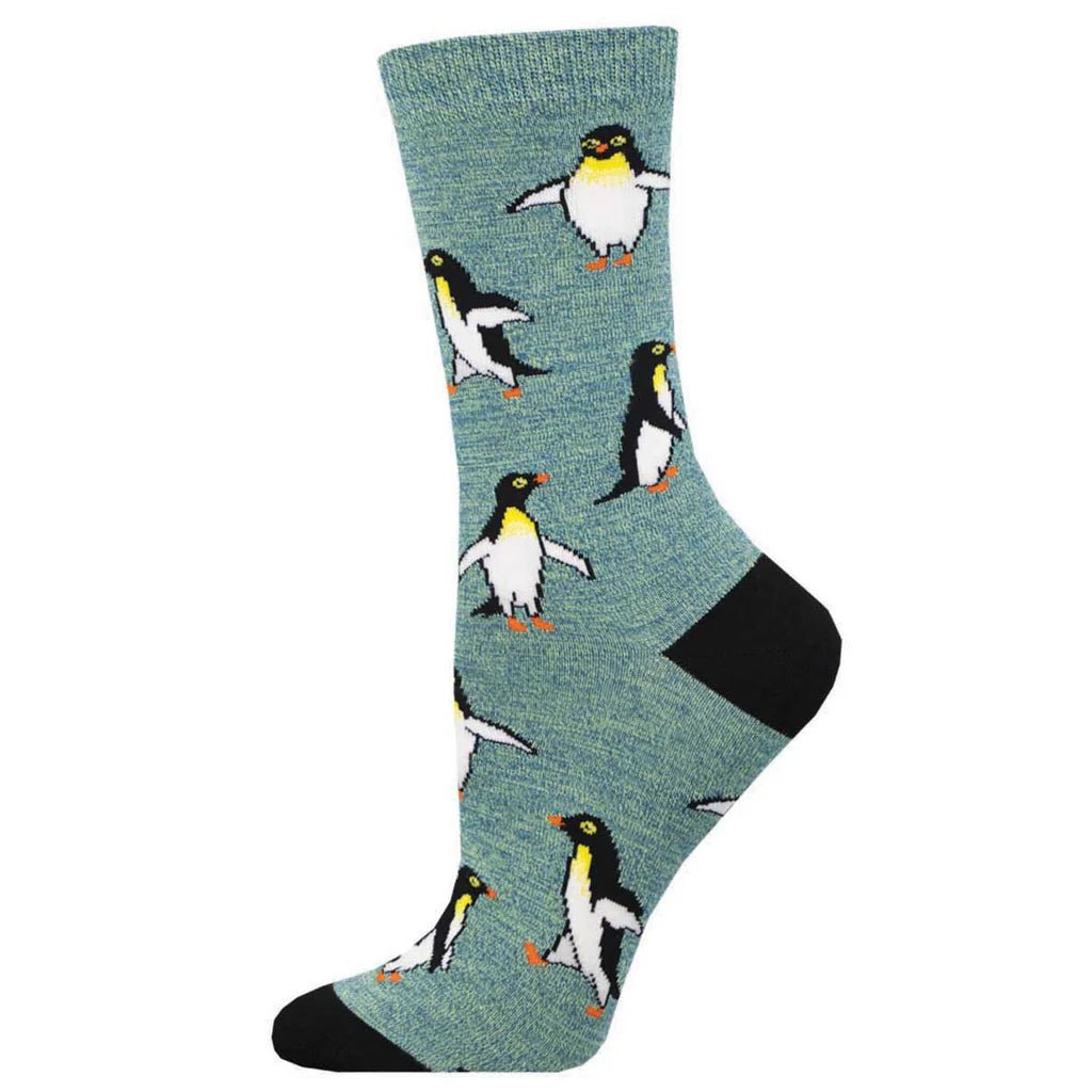 Penguin Personality | Bamboo | Women's | Green Heather - socks - Socksmith