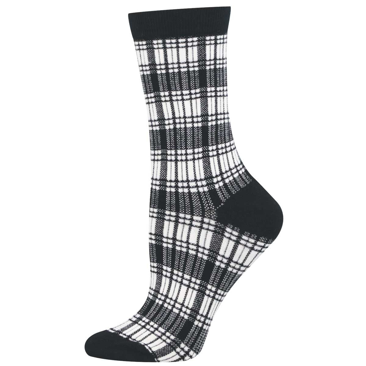 Plaid | Bamboo | Women | Black/White - socks - Socksmith