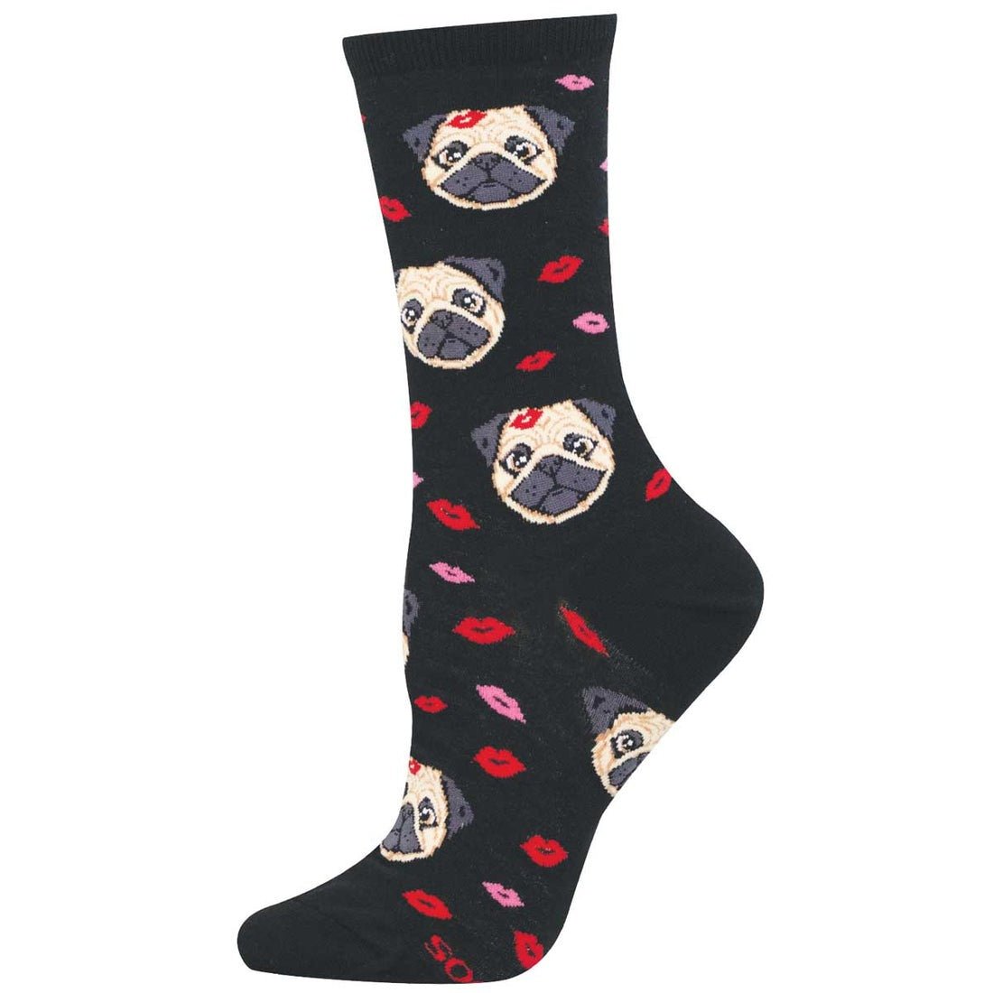 Pugs & Kisses | Women | Black - socks - Socksmith