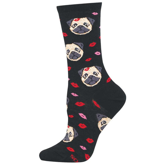 Pugs & Kisses | Women | Black - socks - Socksmith