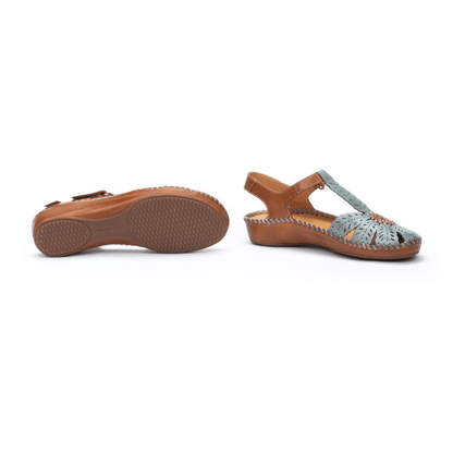 P.V. Laser Palm | Leather | Denim - Sandals - Pikolinos