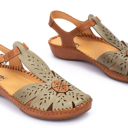 P.V. Laser Palm | Leather | Sage - Sandals - Pikolinos