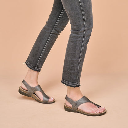 Reece | Metallic Leather | Pewter - sandals - Dansko