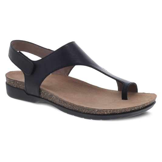 Reece | Waxy Burnished | Black - sandals - Dansko