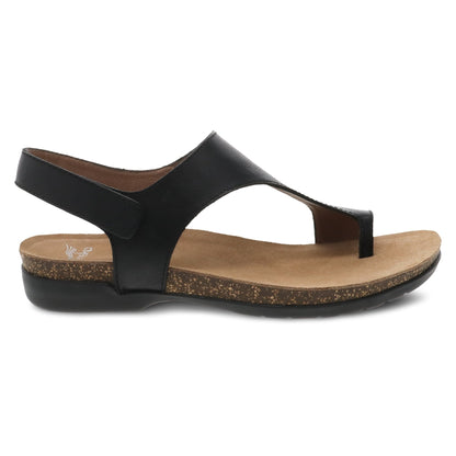 Reece | Waxy Burnished | Black - sandals - Dansko