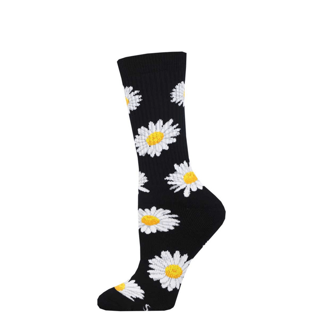 Retro Daisy | Women | Black - socks - Socksmith