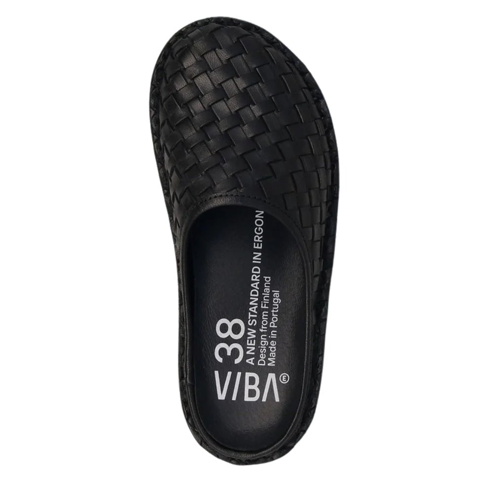 Roma Woven | Leather | Preto Black - clog - VIBAe