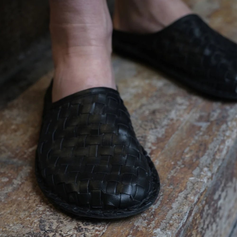 Roma Woven | Leather | Preto Black - clog - VIBAe