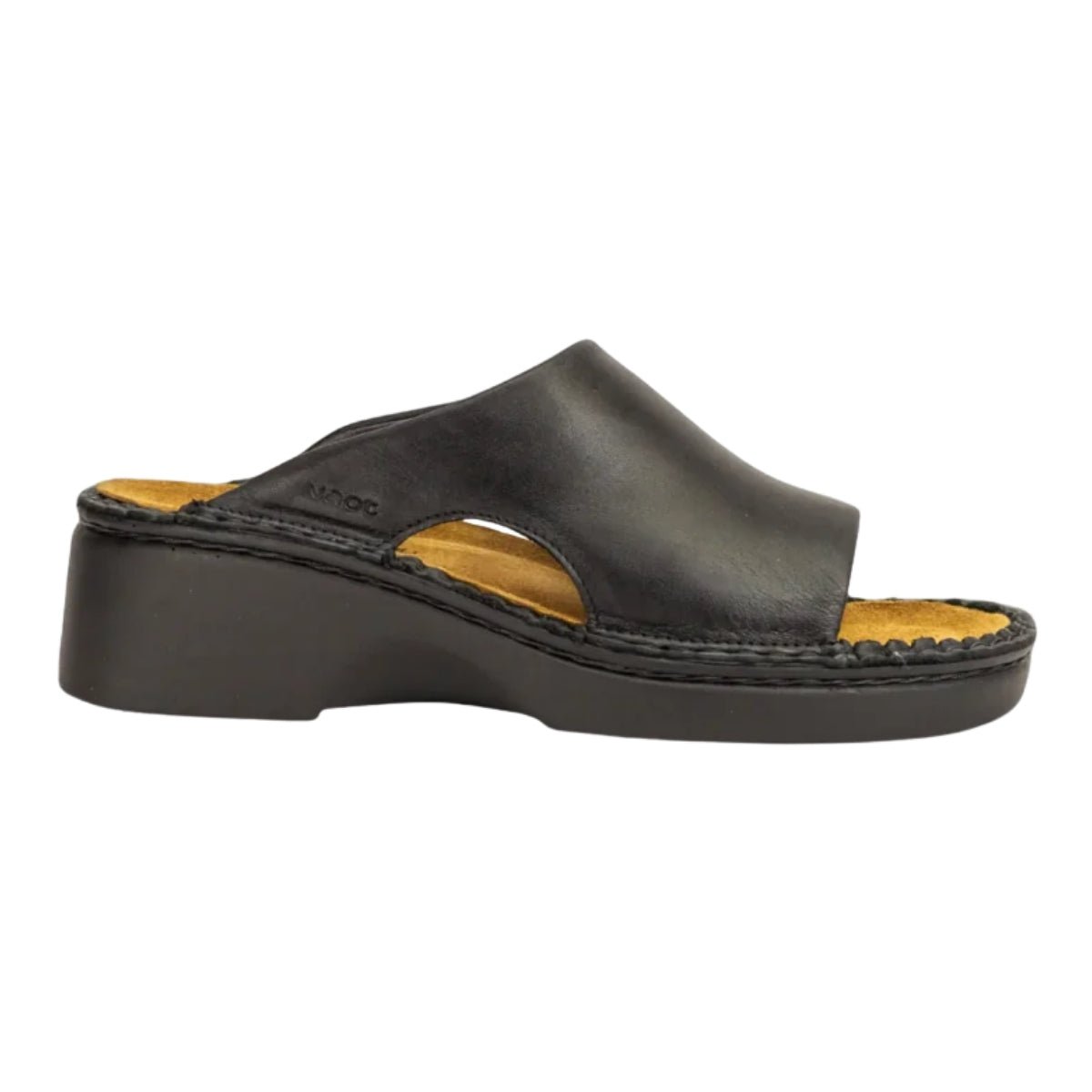 Rome | Leather | Black Matte - Wedge - Naot
