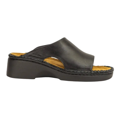 Rome | Leather | Black Matte - Wedge - Naot