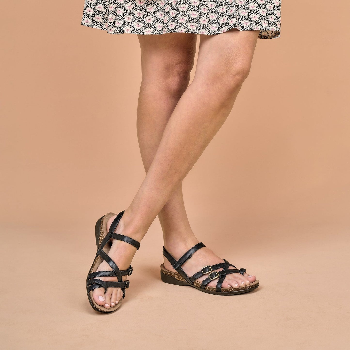 Roslyn | Waxy Burnished | Black - sandals - Dansko