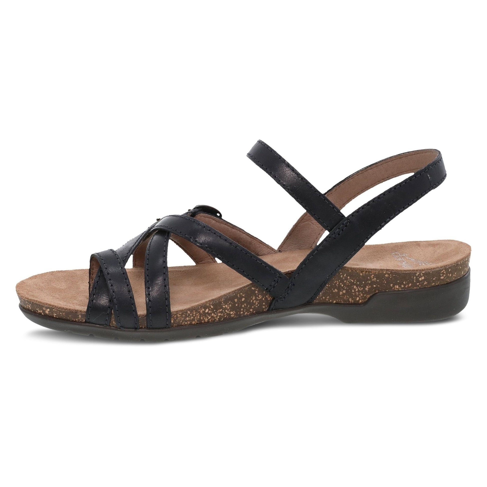Roslyn | Waxy Burnished | Black - sandals - Dansko