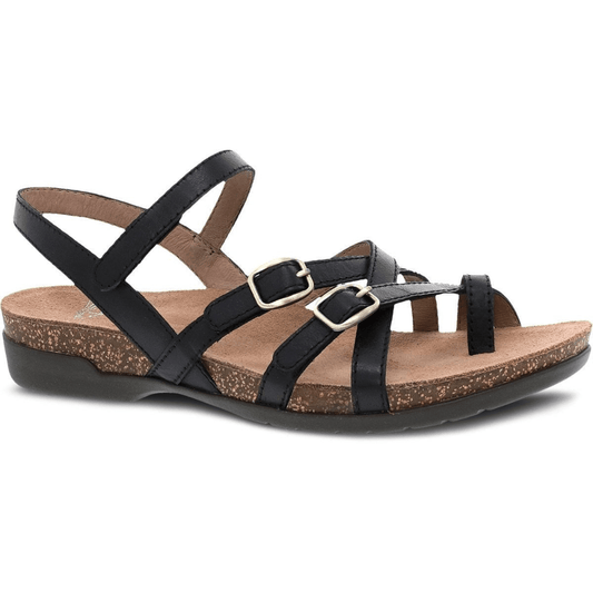 Roslyn | Waxy Burnished | Black - Sandals - Dansko