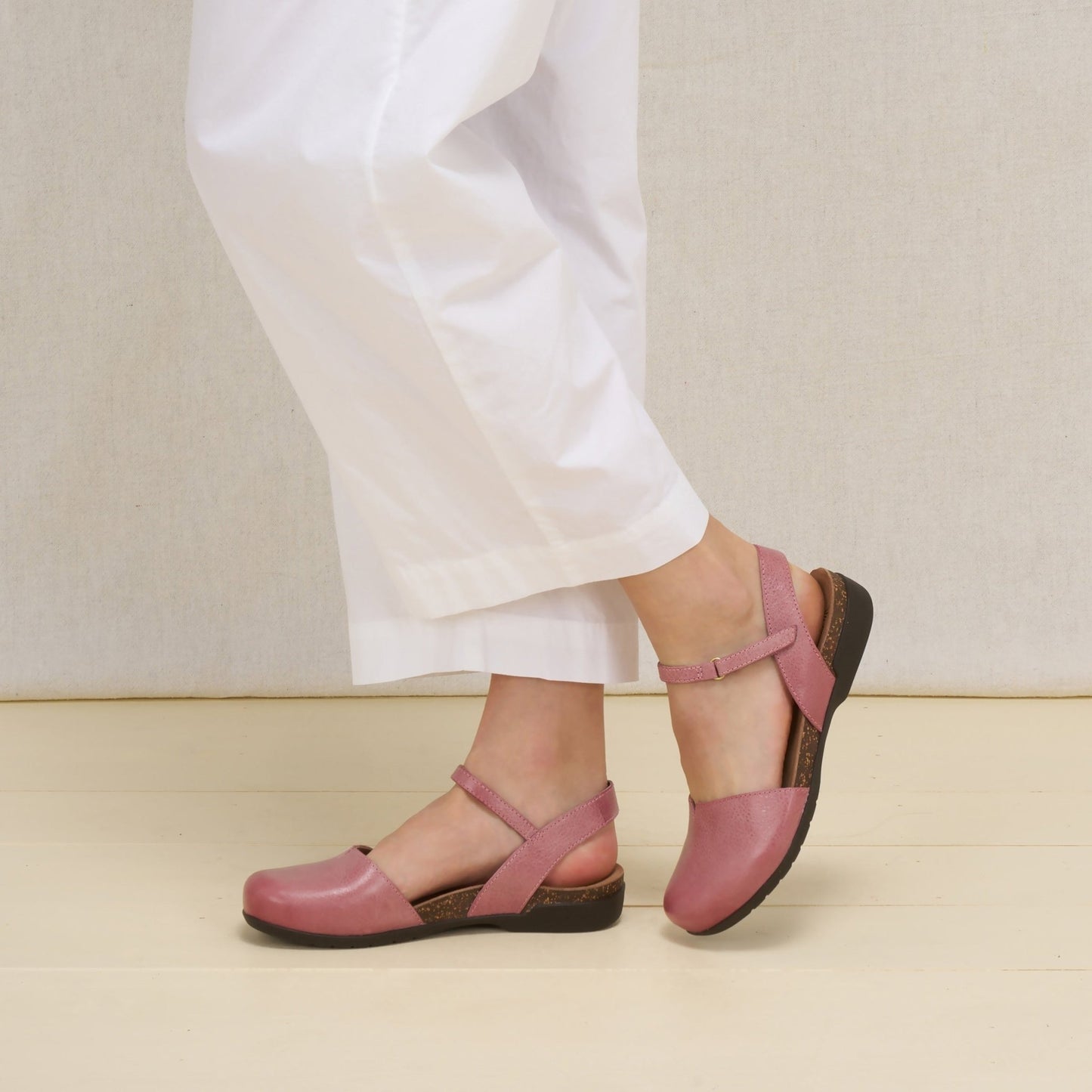 Rowan | Milled Burnished Leather | Pink - sandals - Dansko
