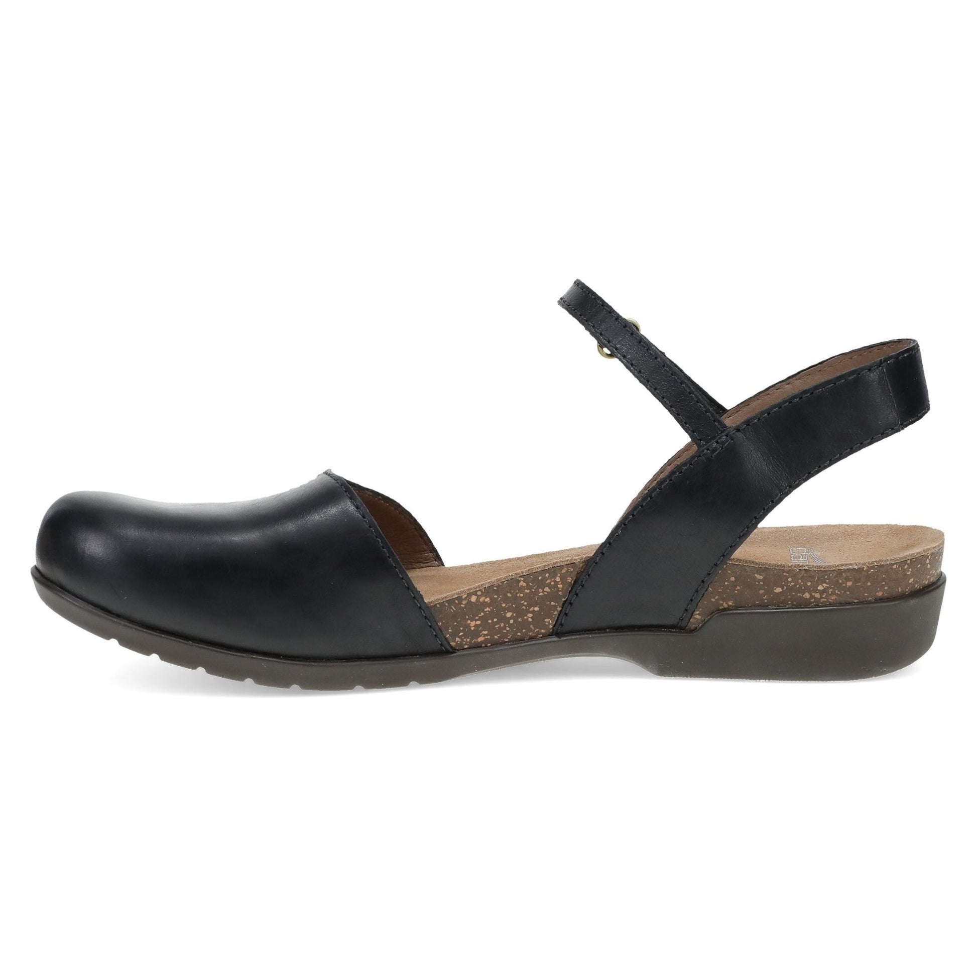 Rowan | Waxy Burnished | Black - sandals - Dansko