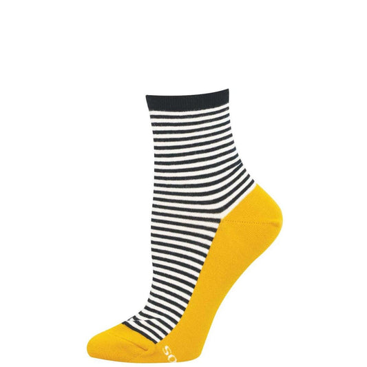 Sailor Contrast | Women | Black/Gold - socks - Socksmith