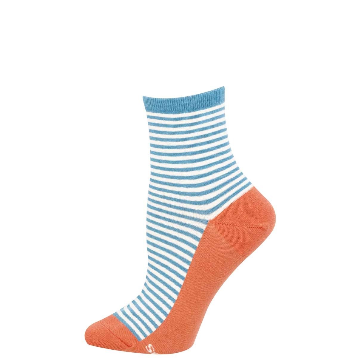 Sailor Contrast | Women | Blue/Rust - socks - Socksmith