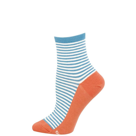 Sailor Contrast | Women | Blue/Rust - socks - Socksmith