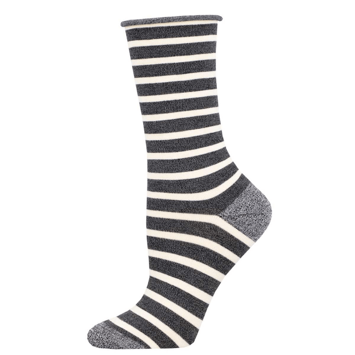 Sailor Stripe | Bamboo | Women | Charcoal/White - socks - Socksmith