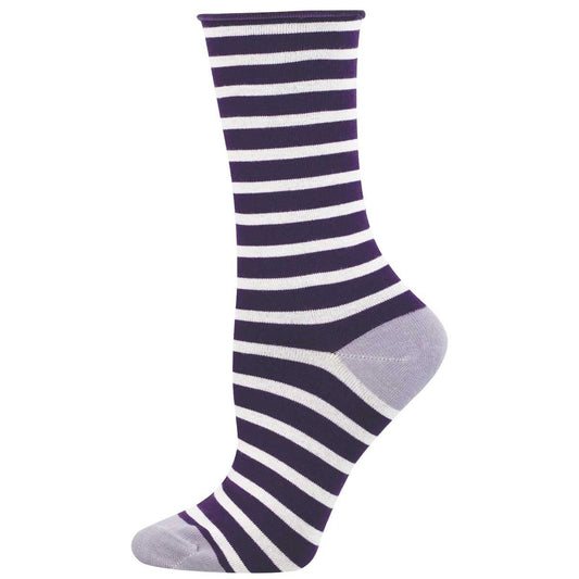 Sailor Stripe | Bamboo | Women | Purple - HOSE - Socksmith