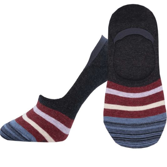 Sailor Stripe | No - Show Liner | Women | Red Heather - socks - Socksmith