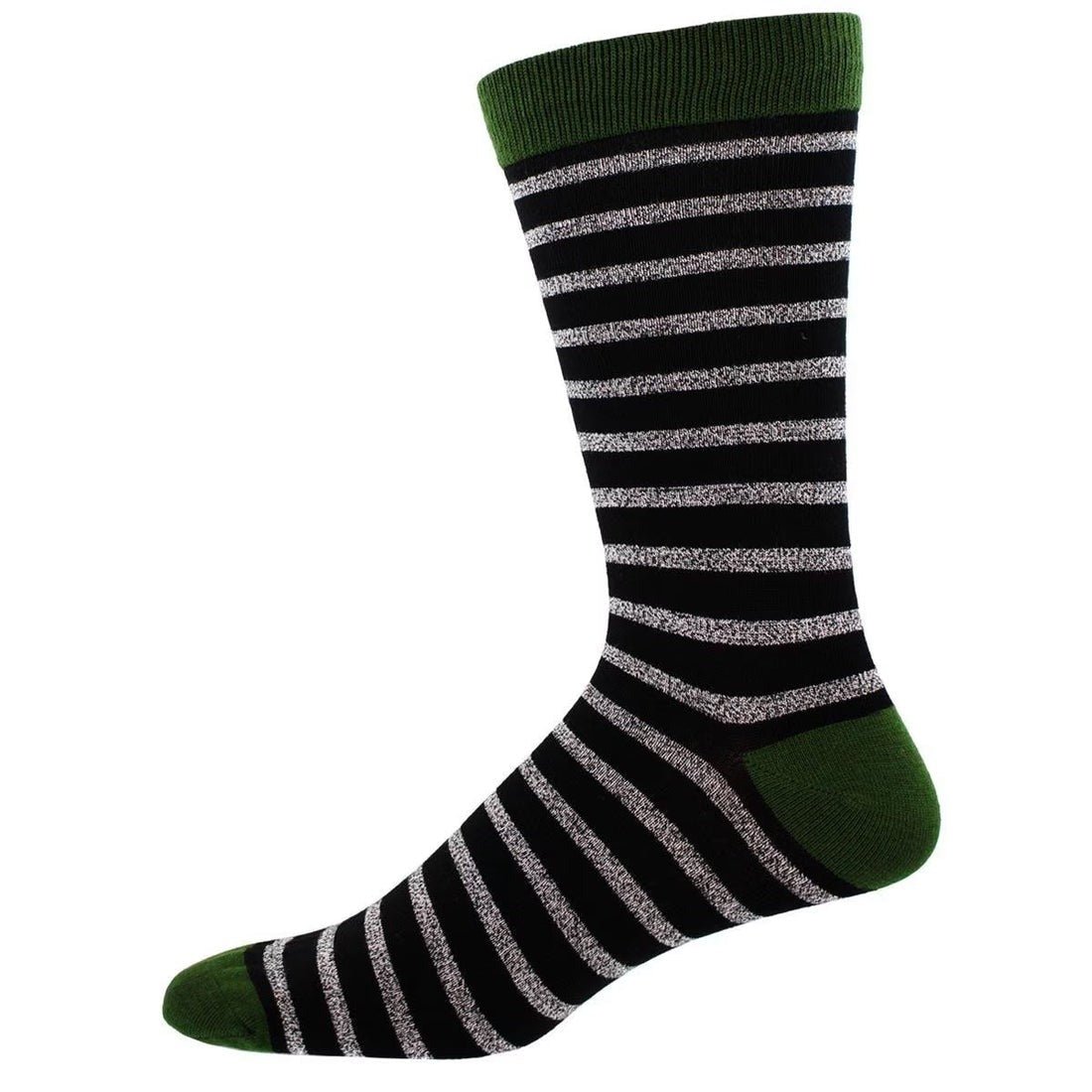 Sailor Stripe Socks | Bamboo | Men | Black/Static - socks - Socksmith