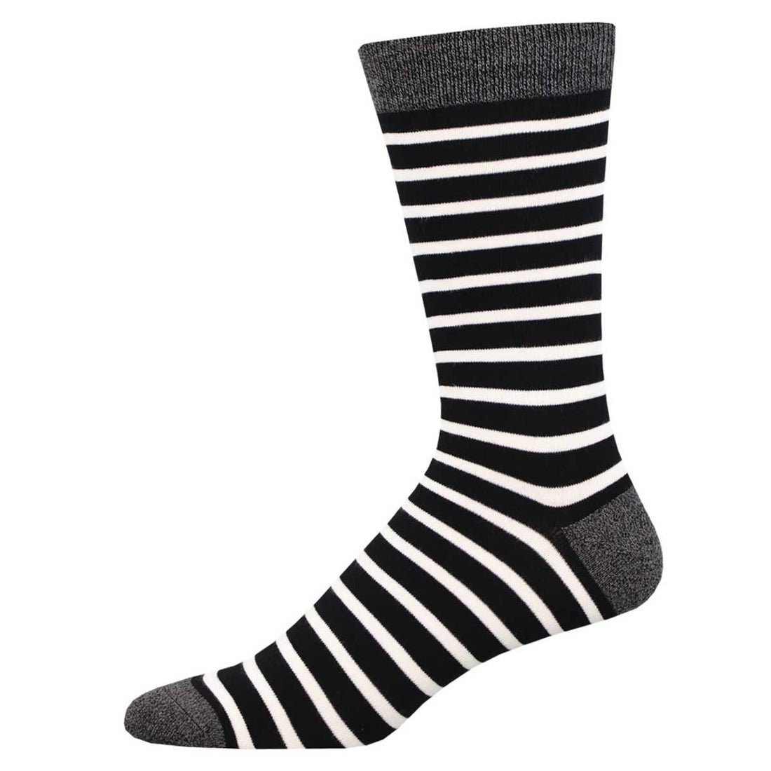 Sailor Stripe Socks | Bamboo | Men | Black/White - socks - Socksmith