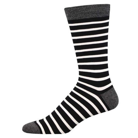 Sailor Stripe Socks | Bamboo | Men | Black/White - socks - Socksmith