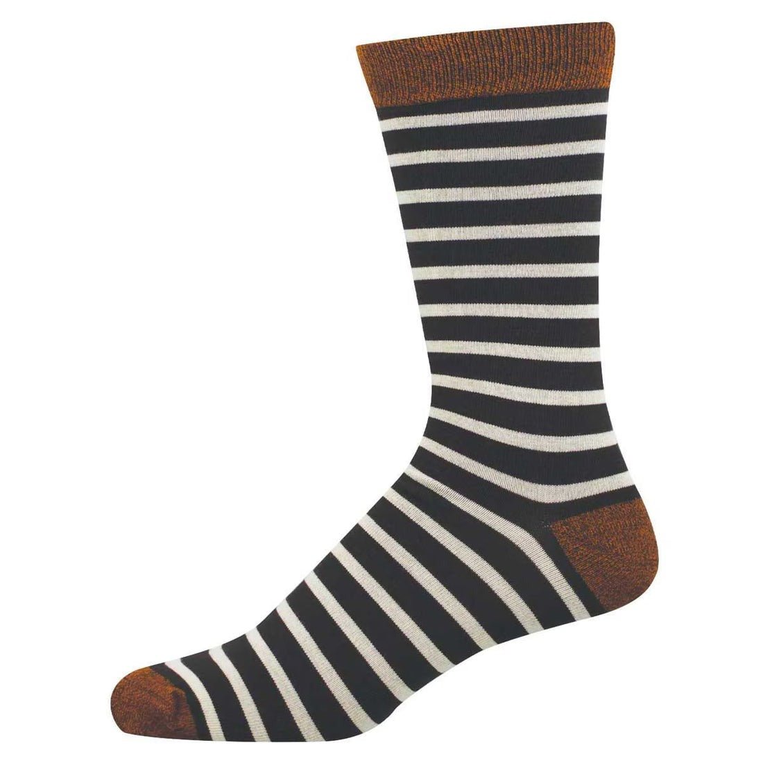 Sailor Stripe Socks | Bamboo | Men | Brown/Ivory - socks - Socksmith