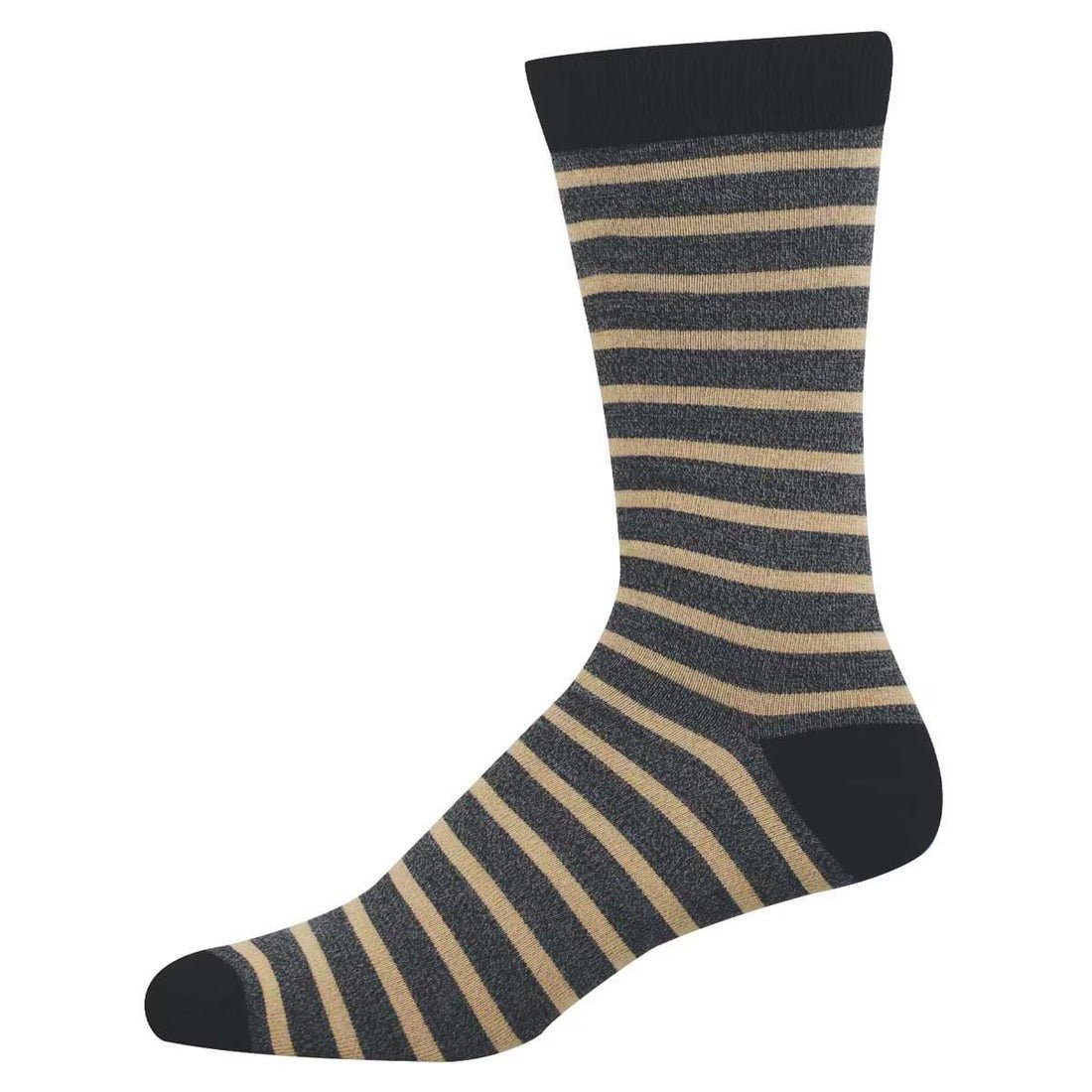 Sailor Stripe Socks | Bamboo | Men | Charcoal/Gold - socks - Socksmith