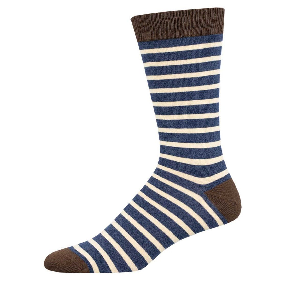 Sailor Stripe Socks | Bamboo | Men | Navy/Ivory - socks - Socksmith