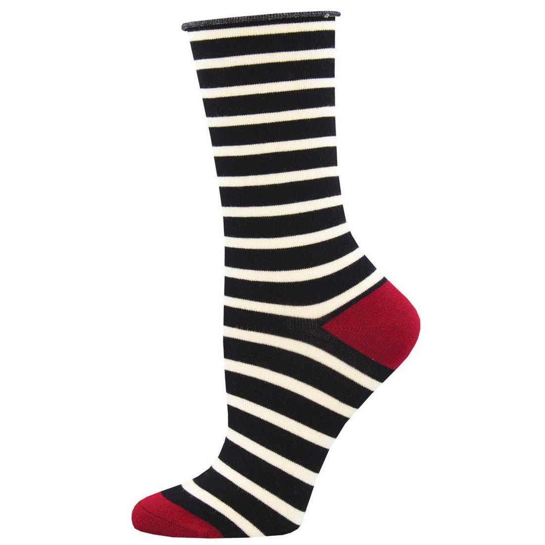 Sailor Stripe Socks | Bamboo | Women | Black - socks - Socksmith