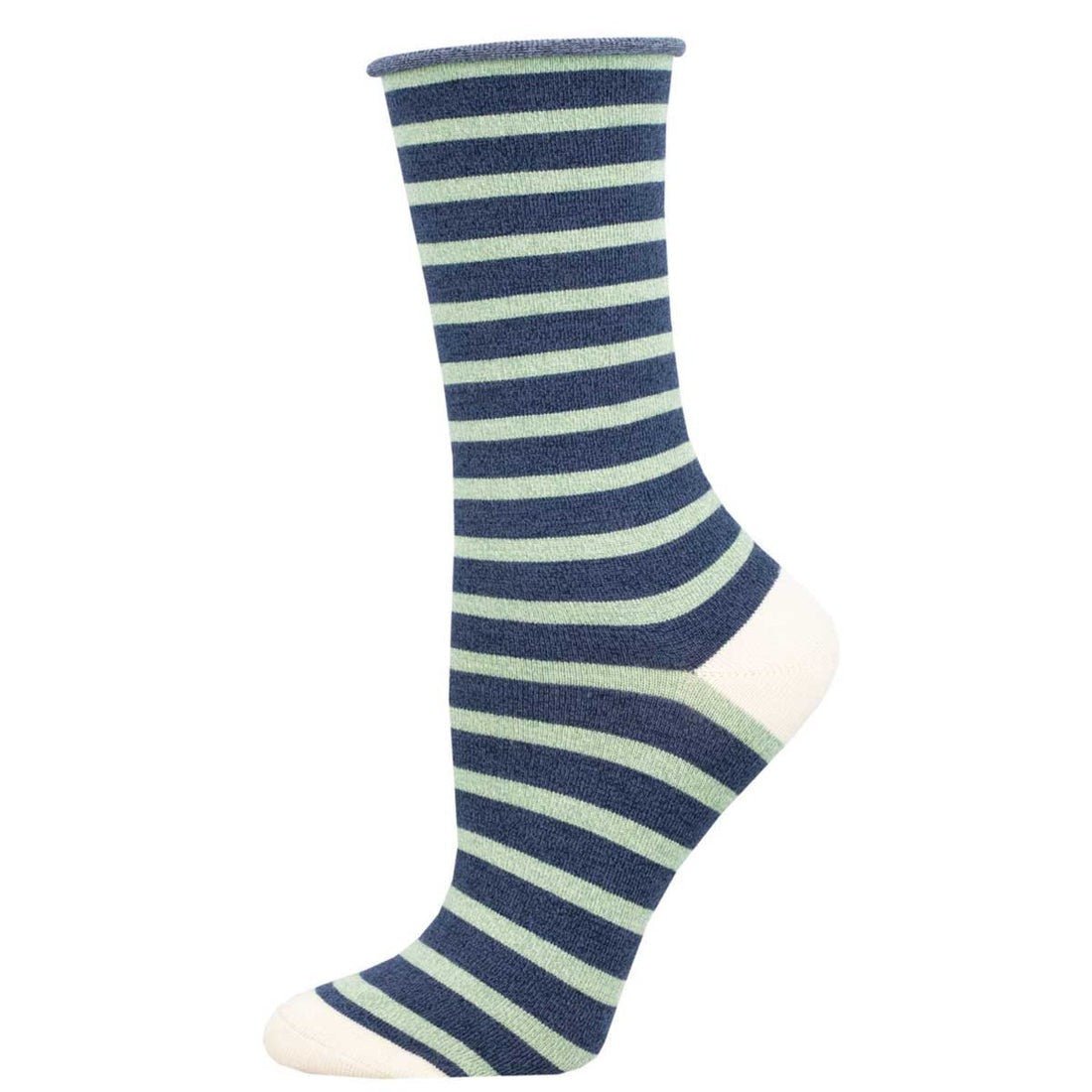 Sailor Stripe Socks | Bamboo | Women | Navy Mint - socks - Socksmith