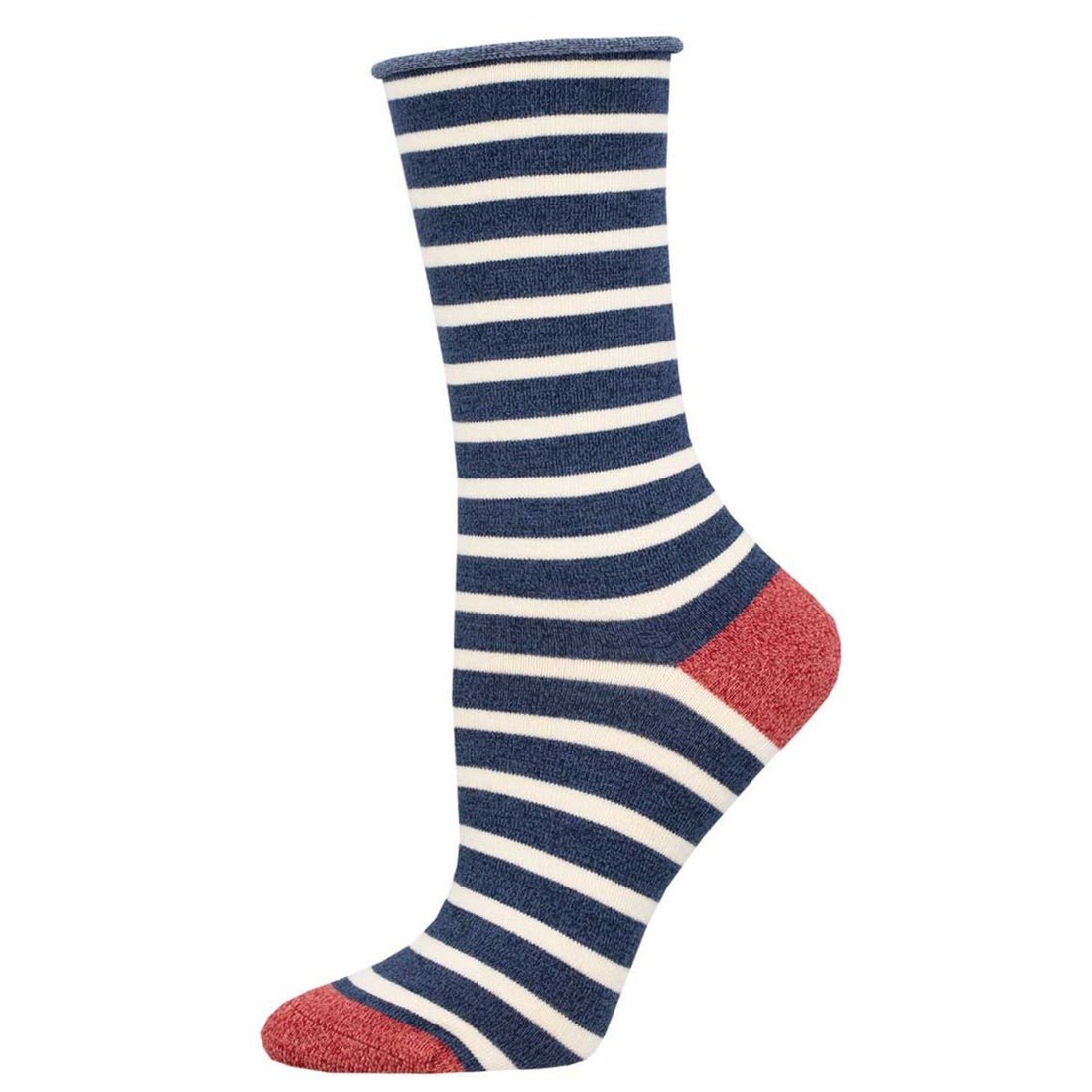 Sailor Stripe Socks | Bamboo | Women | Navy/Ivory - socks - Socksmith