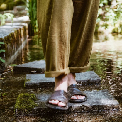 Saint Tropez | Leather | Cocoa Brown - sandals - VIBAe